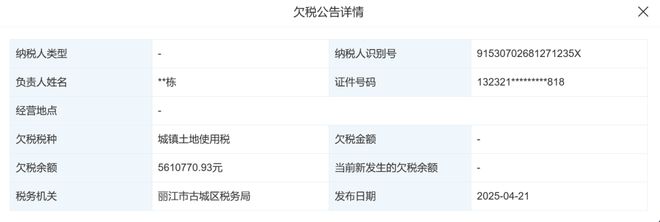 李亚鹏持股公司被执行约244万元，一个月前因欠税561万元被公告！